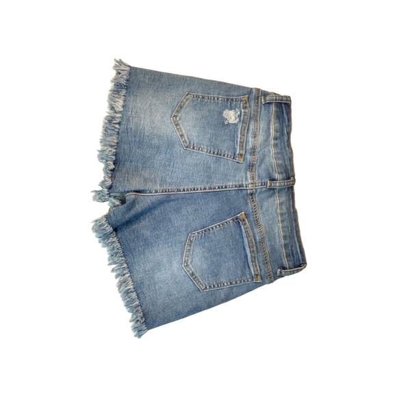 PUDR JEANS Distressed Lace Denim Bootie Shorts Blue Black Juniors Size S - Picture 6 of 13